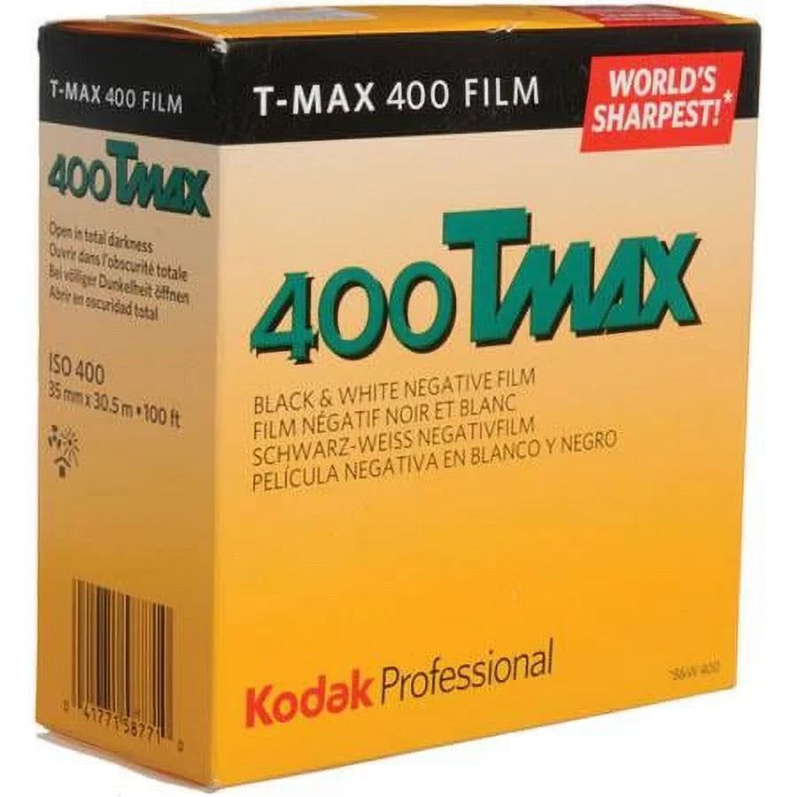 400, 400, ISO 400TMY-402, Roll, T-Max Size, White 100' 35mm Film Negative Black &