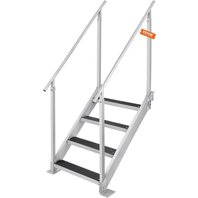 in. 4 Ladder Height, Capacity Stairs 30-38 Vevor Load Dock lbs Step Dock 500 Adjustable