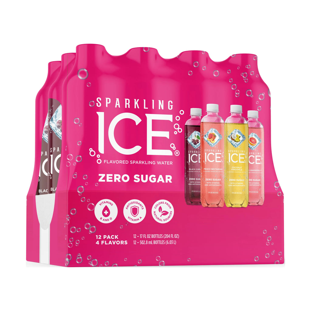 Fl Peach Variety Ice 17 Coconut Cherry, Grapefruit) Sparkling Oz, 12 (Black Pack, Pink Count Pine, Nectarine,