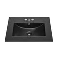 Sink with Black Matte 24" Vanity Faucet Bathroom Holes 4" Top in Centerset