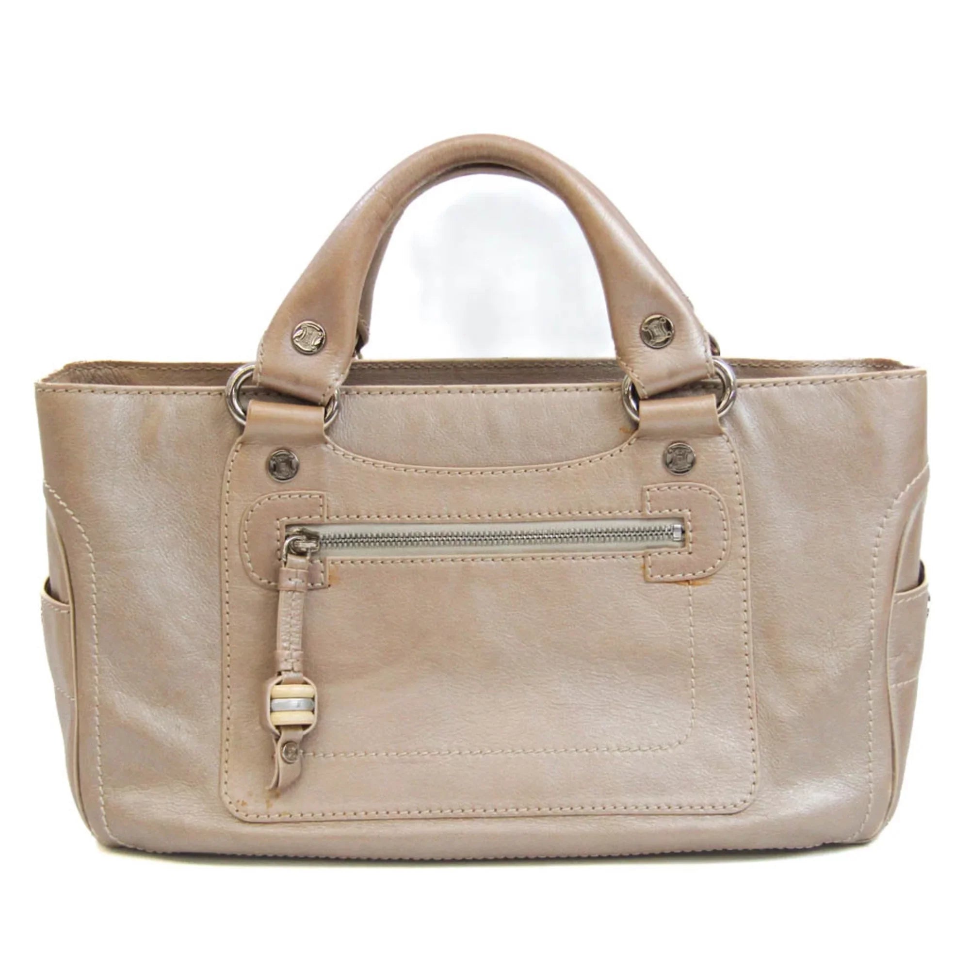 Pre-Owned (Good) Celine Women's Boogie Beige,Champagne Handbag Leather