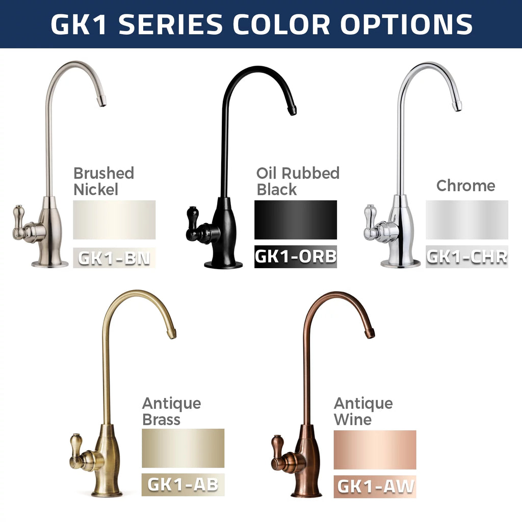 Heavy Nickel iSpring Water, Bar Reverse High RO Sink Brushed Faucet, Kitchen Drinking Spout Osmosis, GK1-BN Contemporary Duty