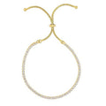 Tennis Chain, Snake String Shiny Draw Finish 9.25 Yellow Bracelet Inches, - JewelStop On Adjustable Silver 4.2gr.