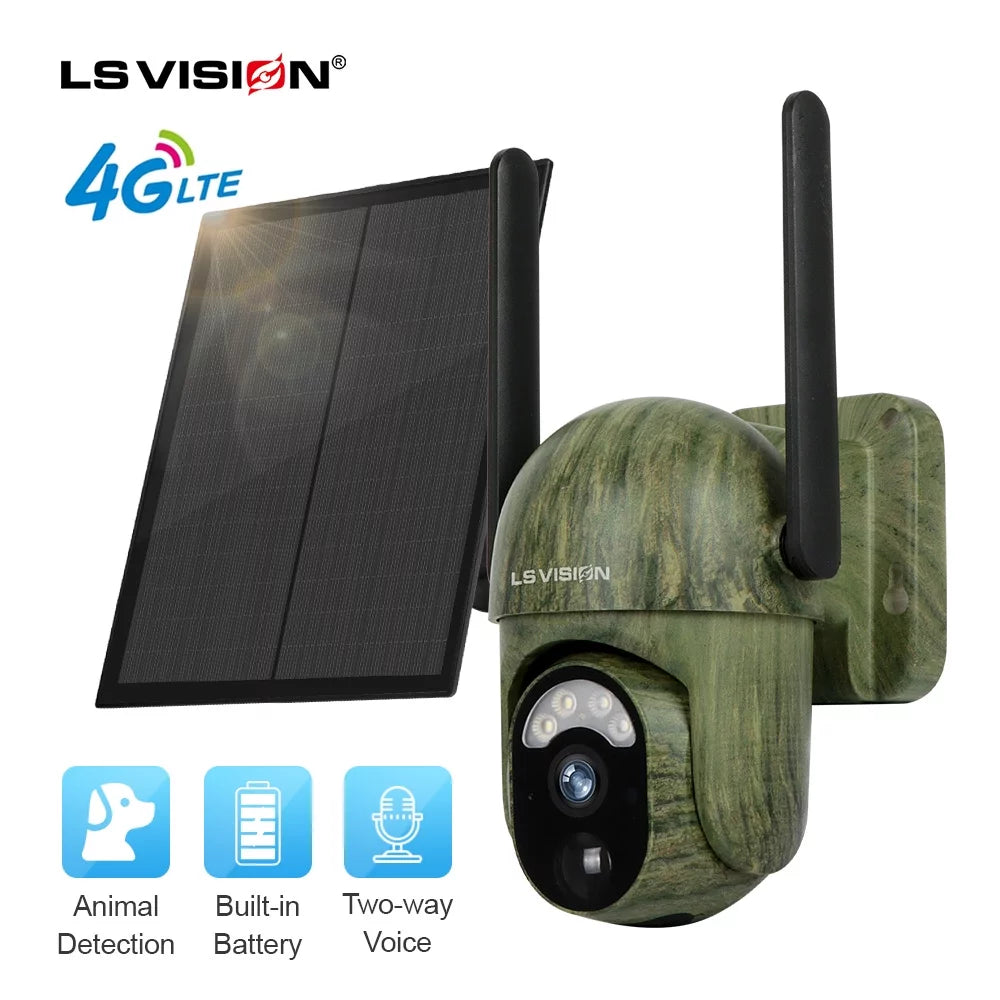 Wireless Powered Battery VISION Camouflage Outdoor 2K LS Solar Camera Security Camera