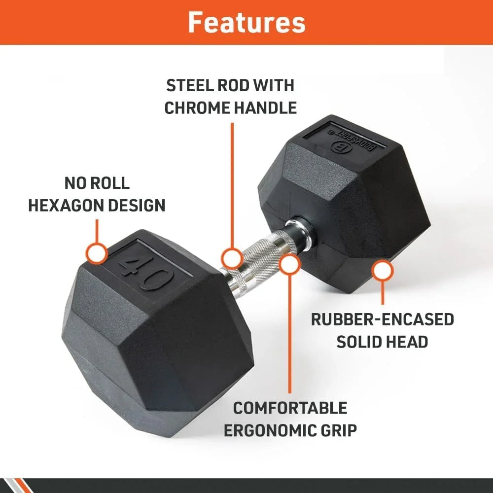 Accessories Srengh – Rubber Exercises Gym Home Equipmen – Weigh, – – Pair For Encased raining Dumbbells Hex raining Weigh Dumbbell