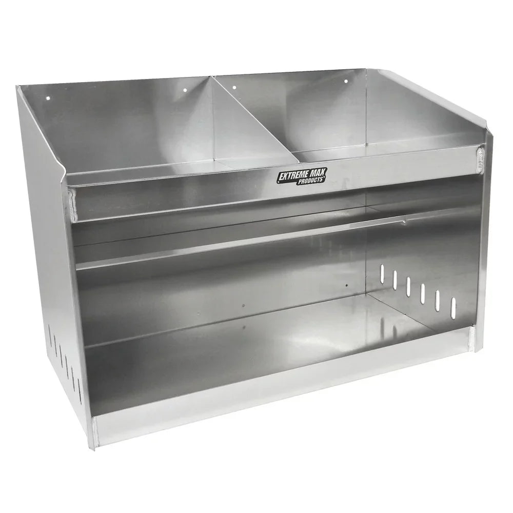 Dual Extreme 5001.6056 Race Storage Shelf Helmet Organizer Max for Cabinet Garage Aluminum Deluxe Enclosed Bay Trailer Shop Holder Storage