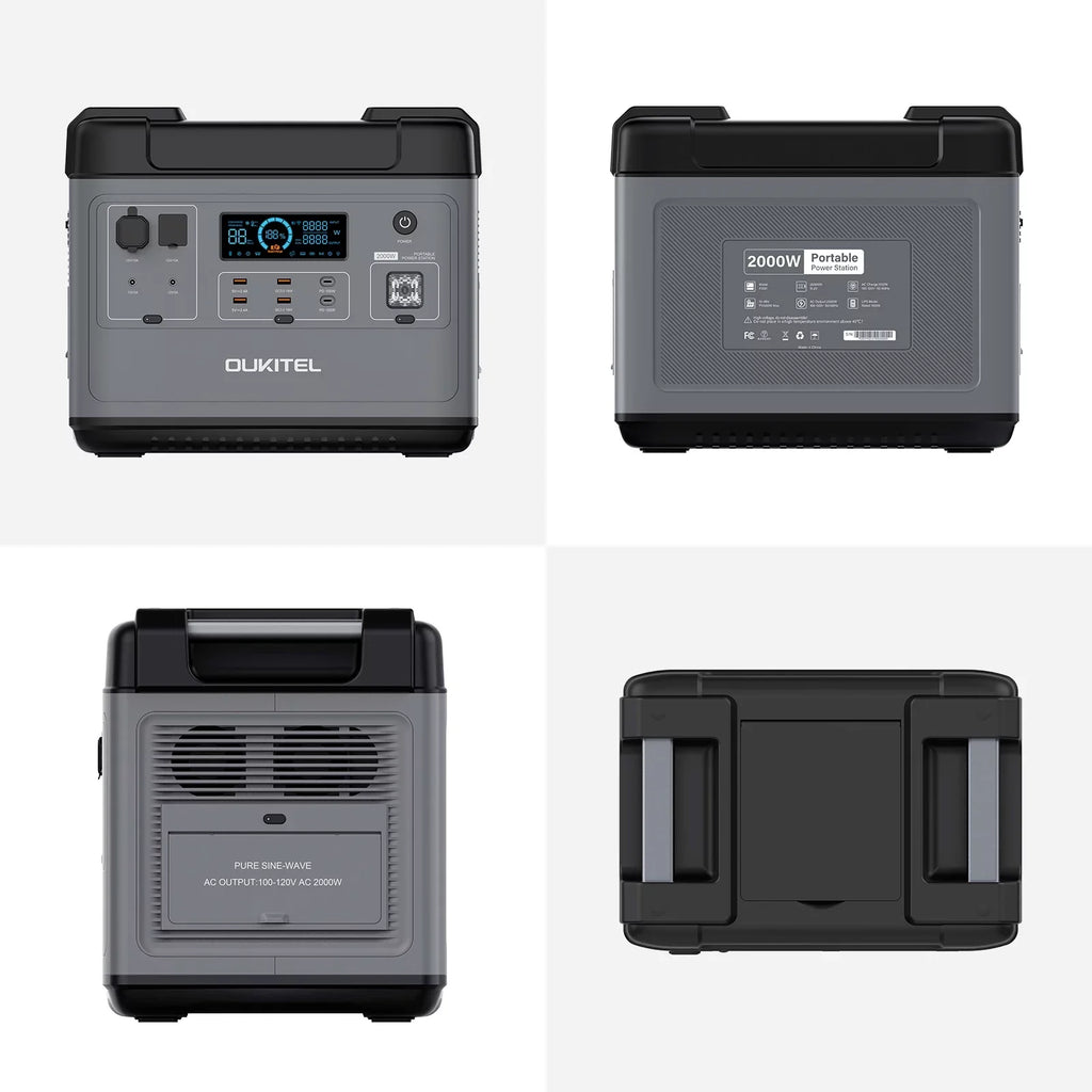 Portable LiFePO4 Safe Station 2000W Anself Pure Solar Battery Camping Generator Sine 2000Wh/51.2V Backup