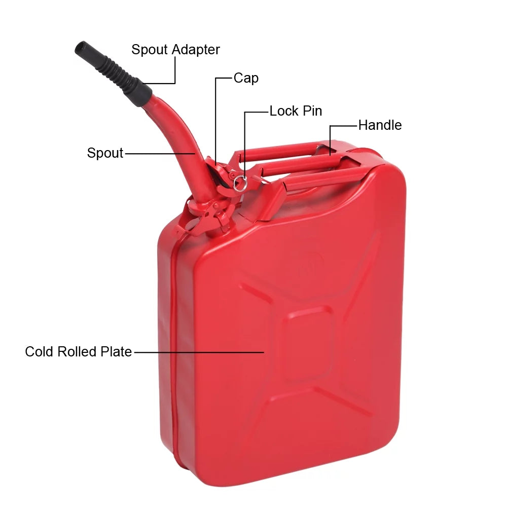 Backup Can Winado Steel Gallon 5 Tank Fuel Contanier Emergency Power Gas 20L