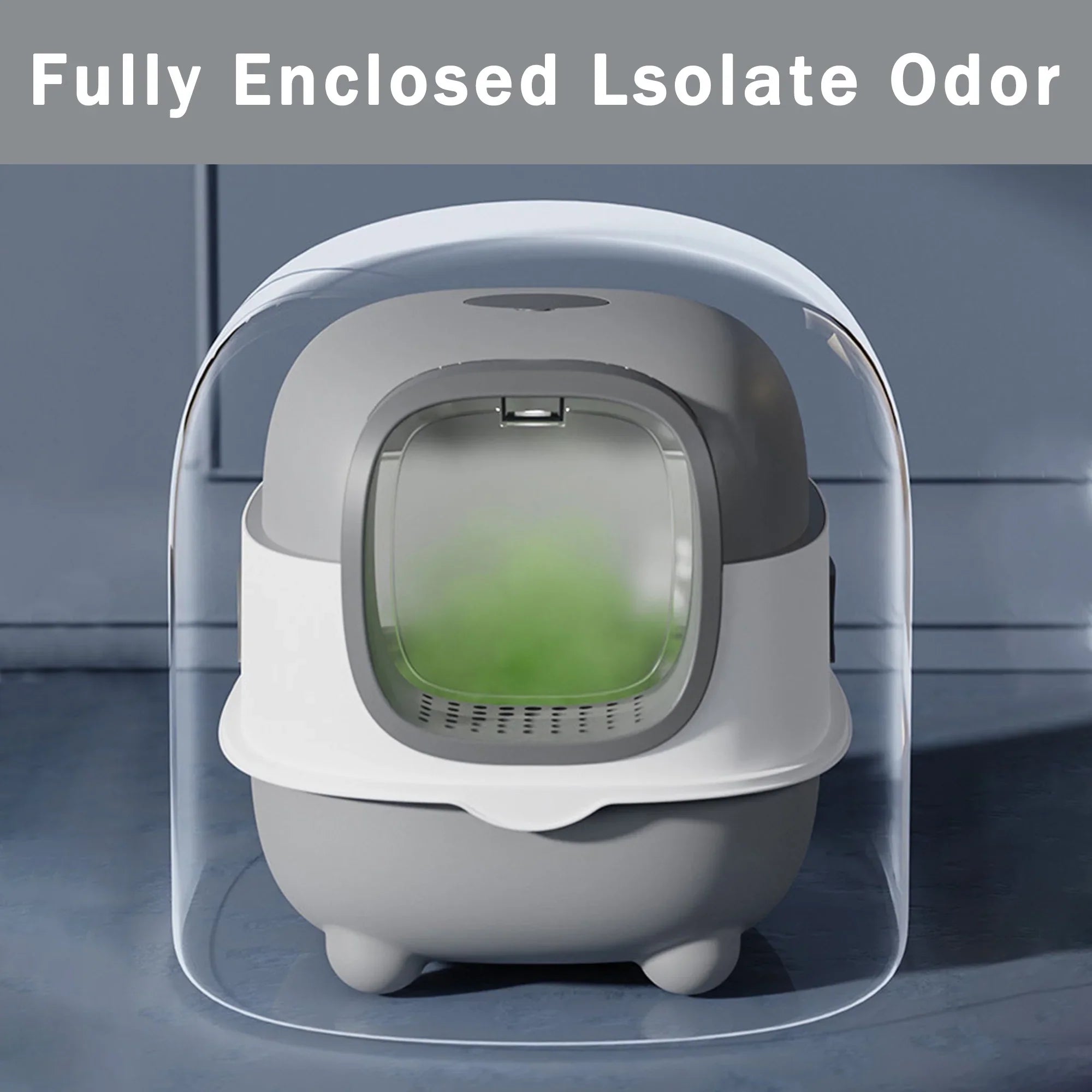 Litter Litter Cat Control,Jumbo Enclosed Hooded,Gray,Door EOIVSH Smelly Box,Pets Cat Large Isolate Boxes,Odor