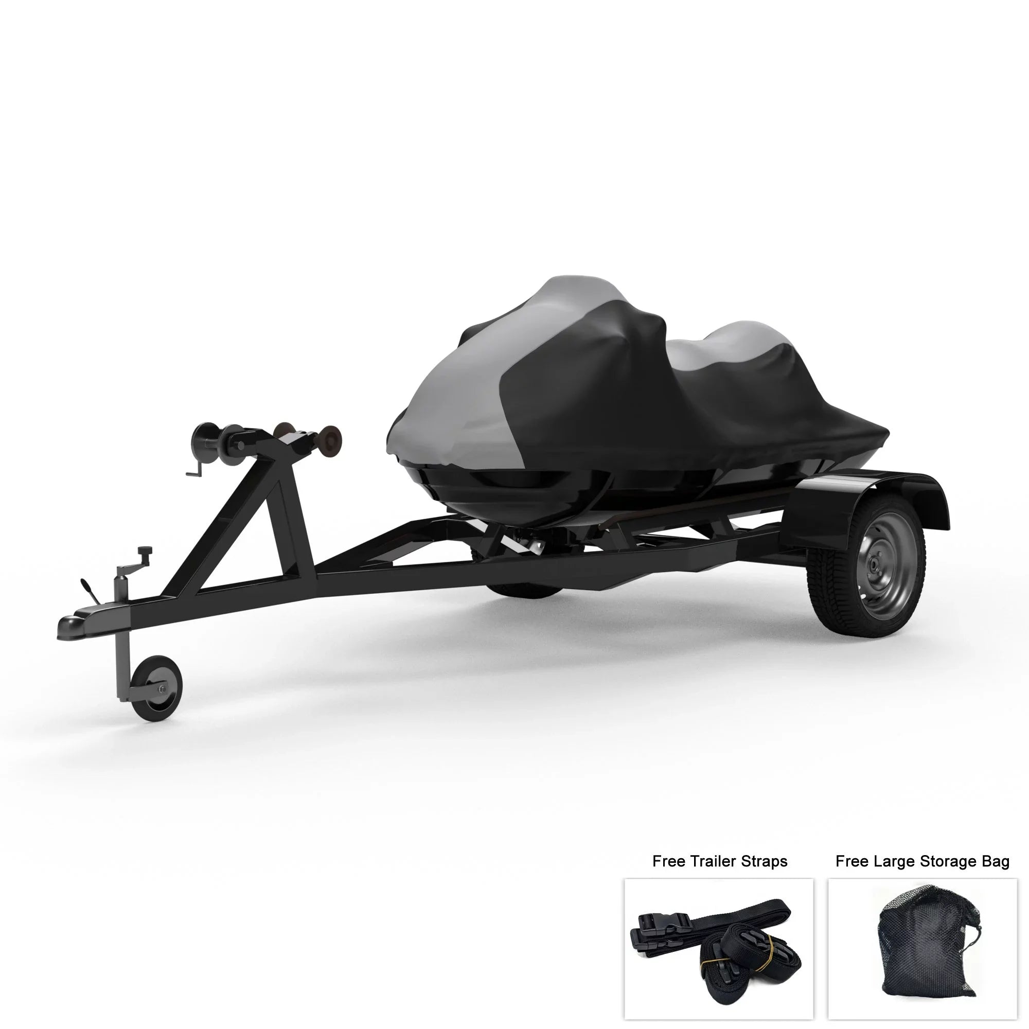 SEA SE Trailer Straps - Sun, DOO - 130 Storage GRAY Cover 2014-2016 / GTI UV Protects 155 Jet Weatherproof More! And - Trailerable All Ski Includes Rays, Rain, Black - Bag Weather from And Color For