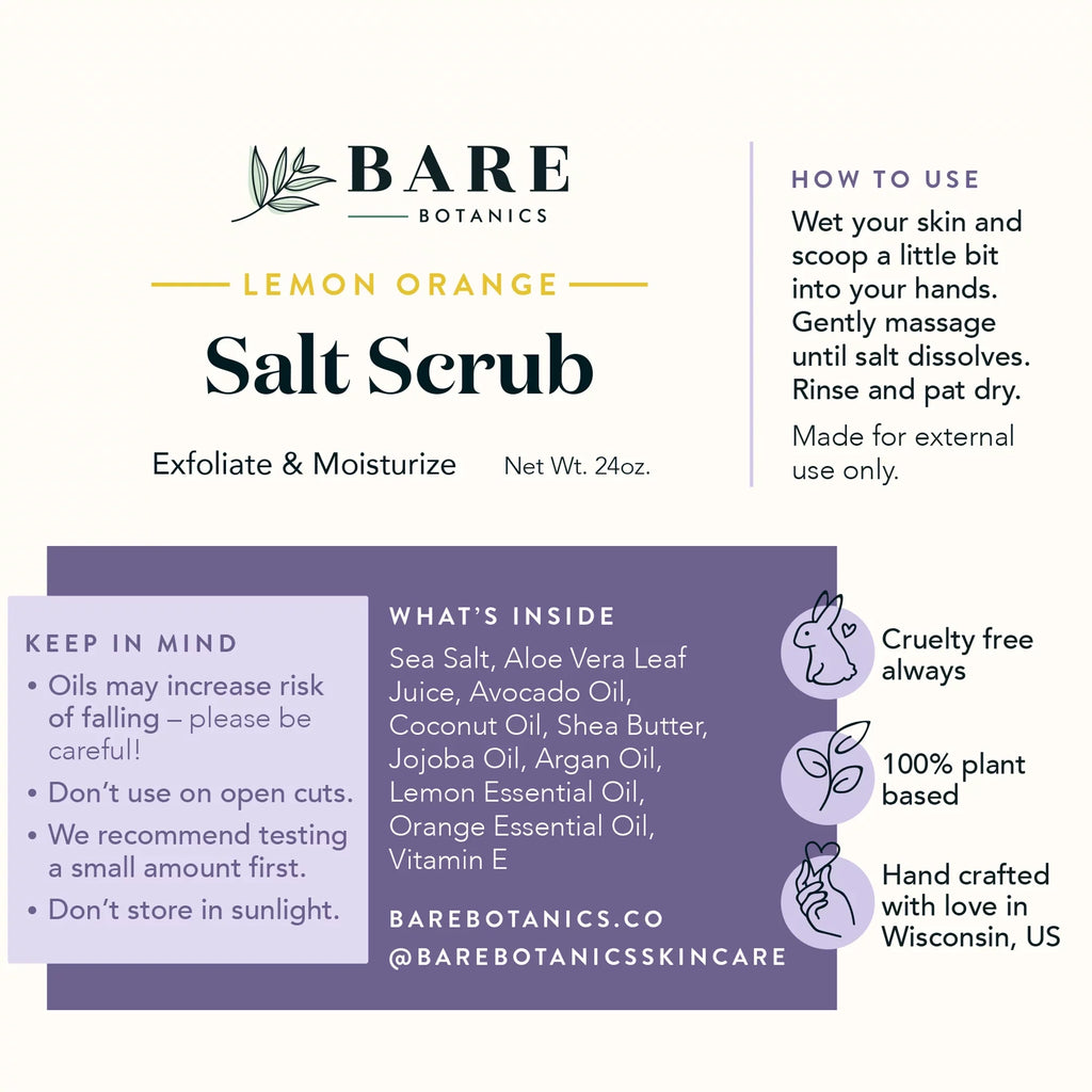 Botanics Scrub Salt Scrub Lemon Body Bare oz Orange Sea 24