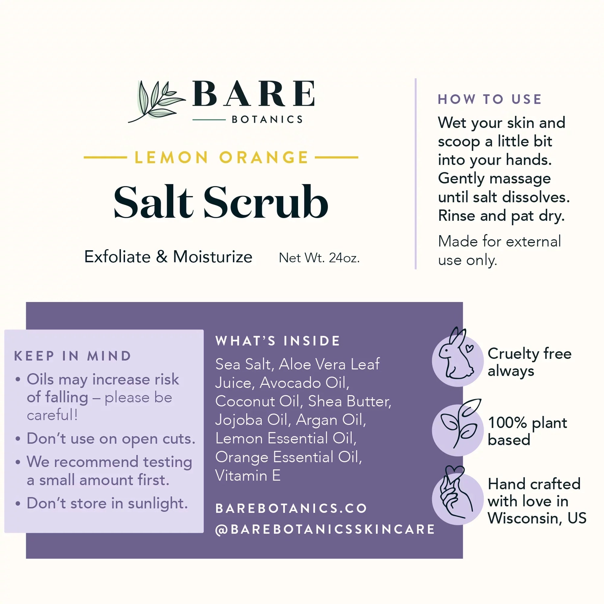 Botanics Scrub Salt Scrub Lemon Body Bare oz Orange Sea 24