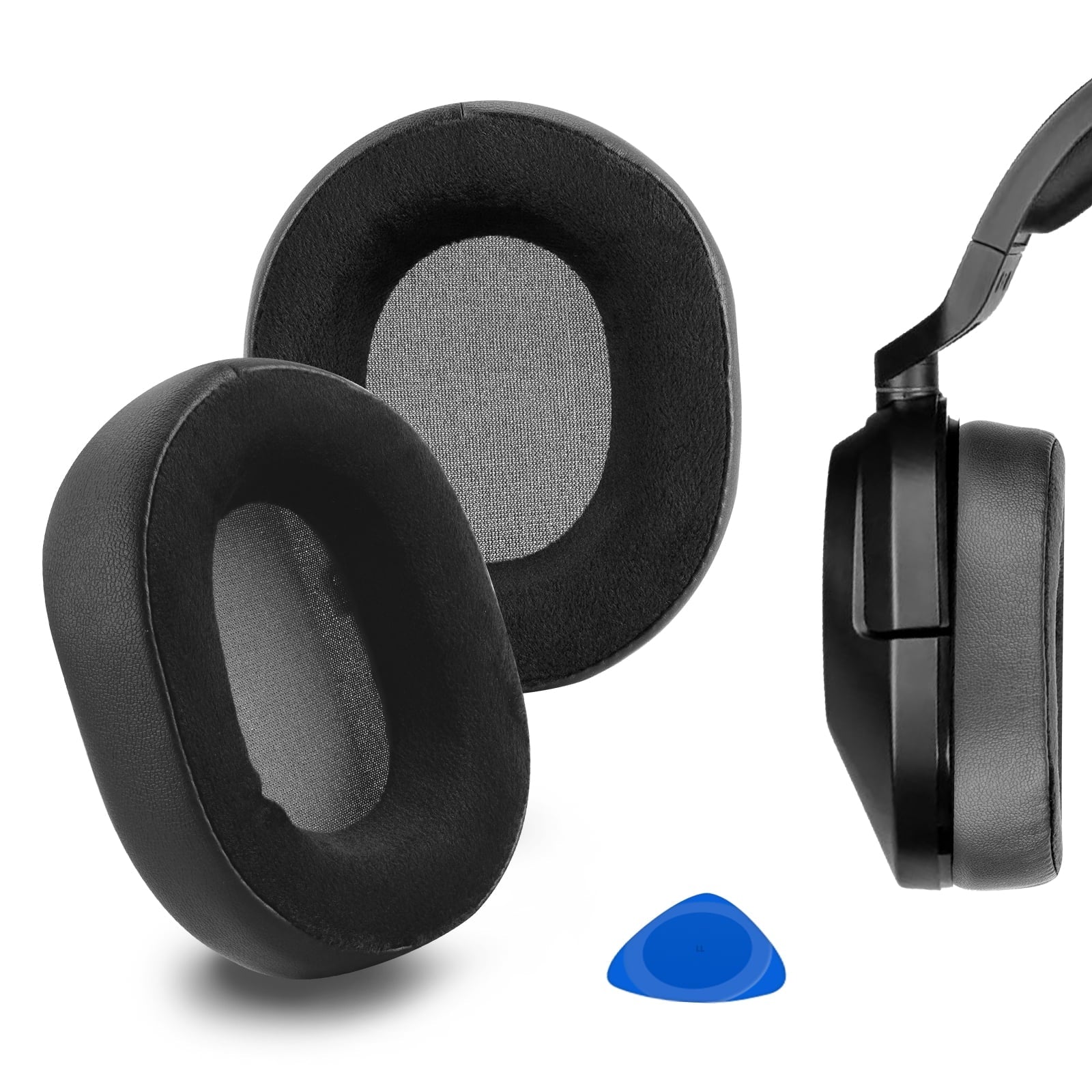 Geekria for Ear Velour Ear Pads Earpads, Hybrid (Black) Cushions, Cups Headphones Cover HS55, Parts Ear Replacement Comfort Corsair Repair Headset HS65