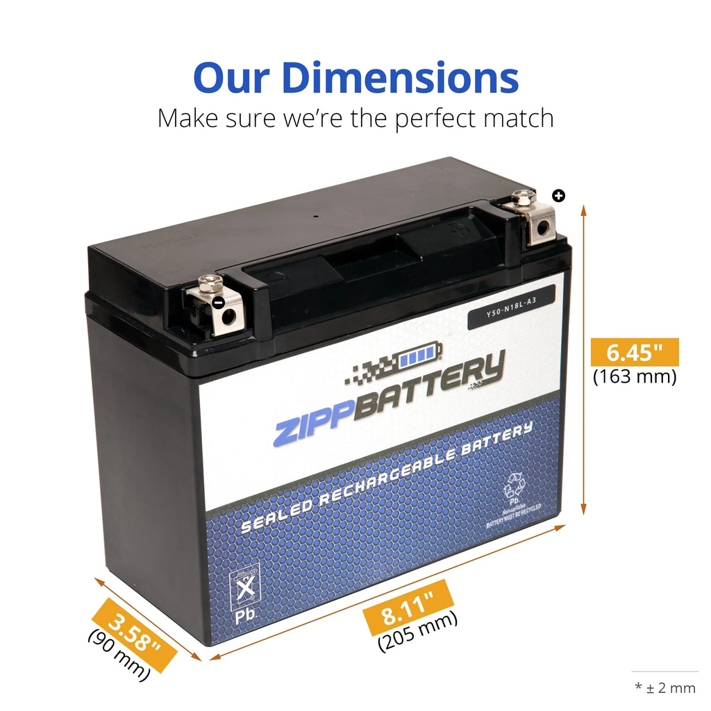 Zipp for (50-n18l-a3 Ah, Battery Y50-n18l-a3 570 Volt,20 Cca) 260 2006 Arctic Snowmobile 12 Bearcat Cat Battery