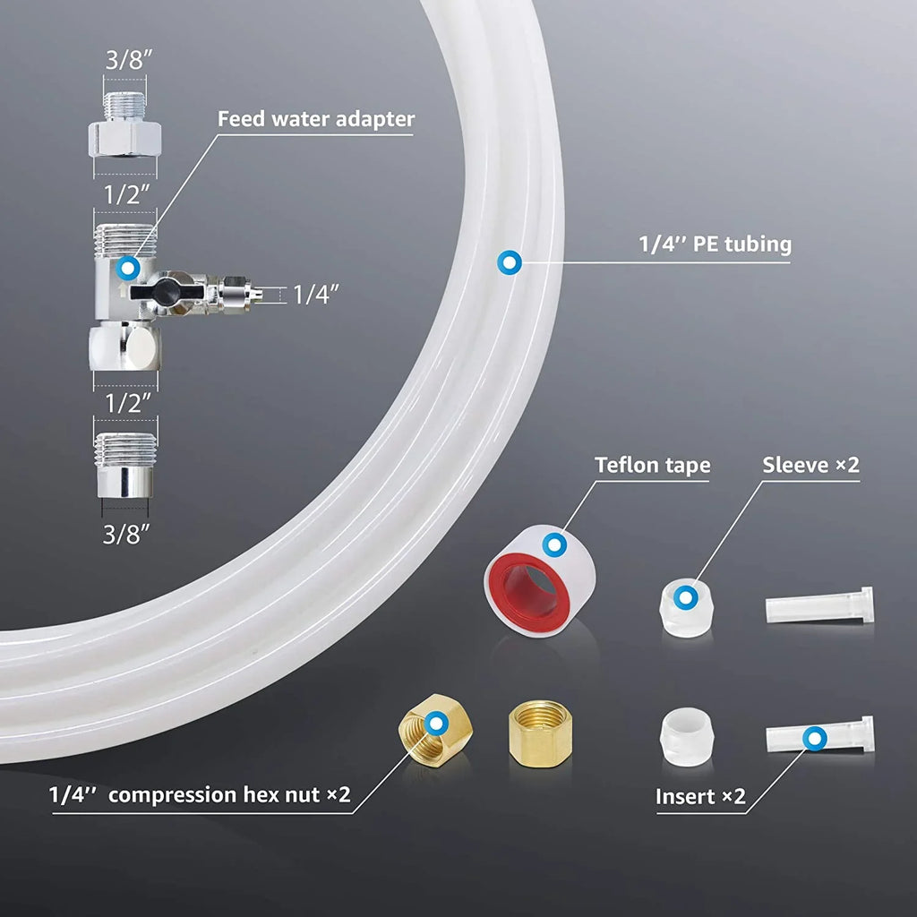 Filtration Sink System to KITA 𝐌𝐚𝐤𝐞𝐫 for Water & 𝐈𝐜𝐞 Under Series, WD-10/15/17UA Connect 𝐑𝐞𝐟𝐫𝐢𝐠𝐞𝐫𝐚𝐭𝐨𝐫 Water Kit Connection Line Waterdrop