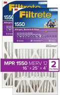 MPR Allergen Living 1550 AC 4.31 24.56 Filter, x 16x25x4, Ultra 2-Pack dimensions x Furnace Pleat, Air Healthy actual 15.88 Filtrete Deep DP,