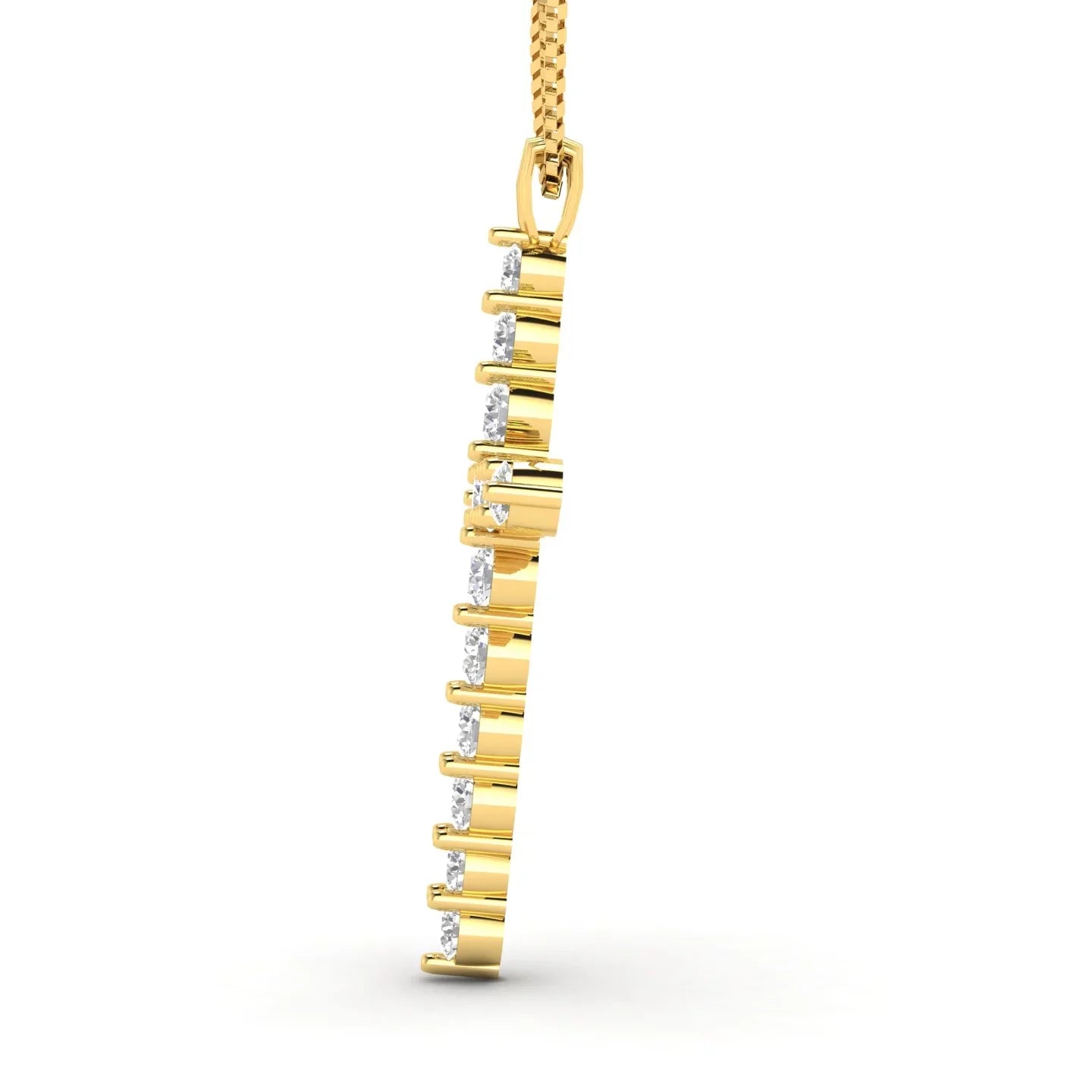 (1.00ctw, Pendant in Necklace Yellow 10k Cross 1.00ctw Natural I2-I3) Gold G-H, Diamond