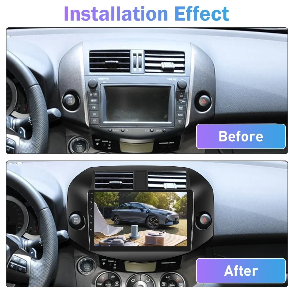 Auto FM for USB,AHD Podofo Toyota Radio Touchscreen 13 RAV4 Hifi Link Android GPS 10'' Car Backup WIFI Carplay Stereo Wireless Mirror Android Camera Bluetooth 2+64G 2007-2011