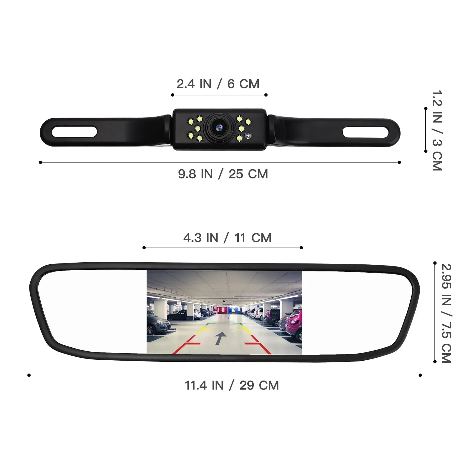 Mirror System Camera Driving Camera Reverse View Parking Backup Cheefull Night Vehicles 4.3" Car Vision Camera Rear Cam