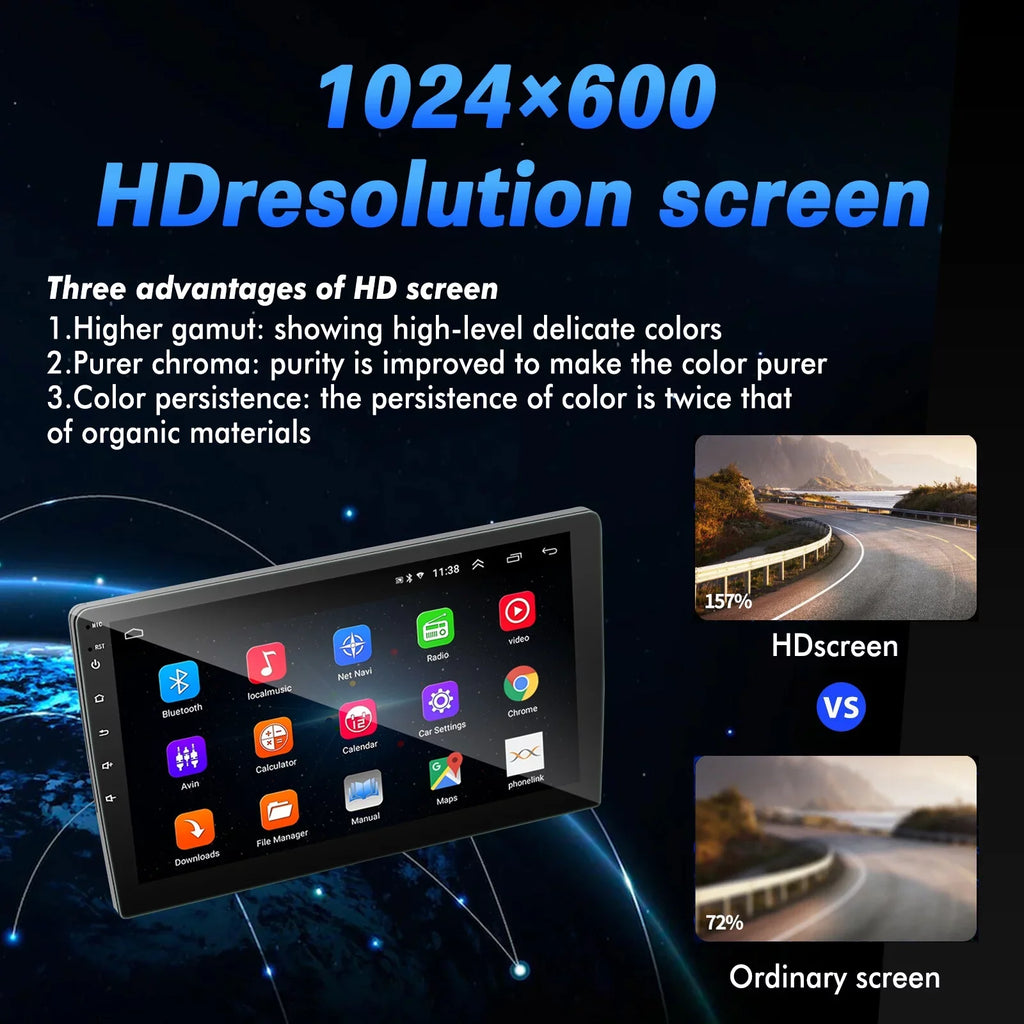 Double Screen Car 10.1" Car Camera 10.1 GPS HD Ele-mall Mirror Android Din Rear W/Bluetooth Radio Car Included Touch Player, Stereo, MP5 Function, Link