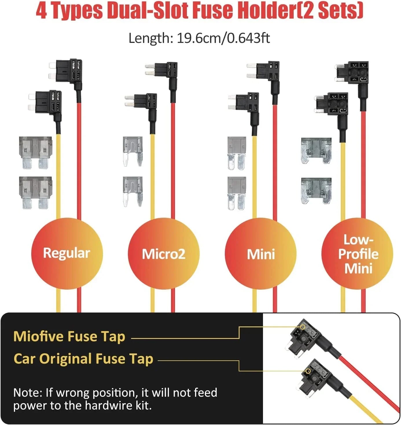 12V-24V 5V/2.4A Kit for Hardwire ro Dashcam Kit Cam USB to Wire Hard w/Fuse 11.5ft Dash Kit, Converts