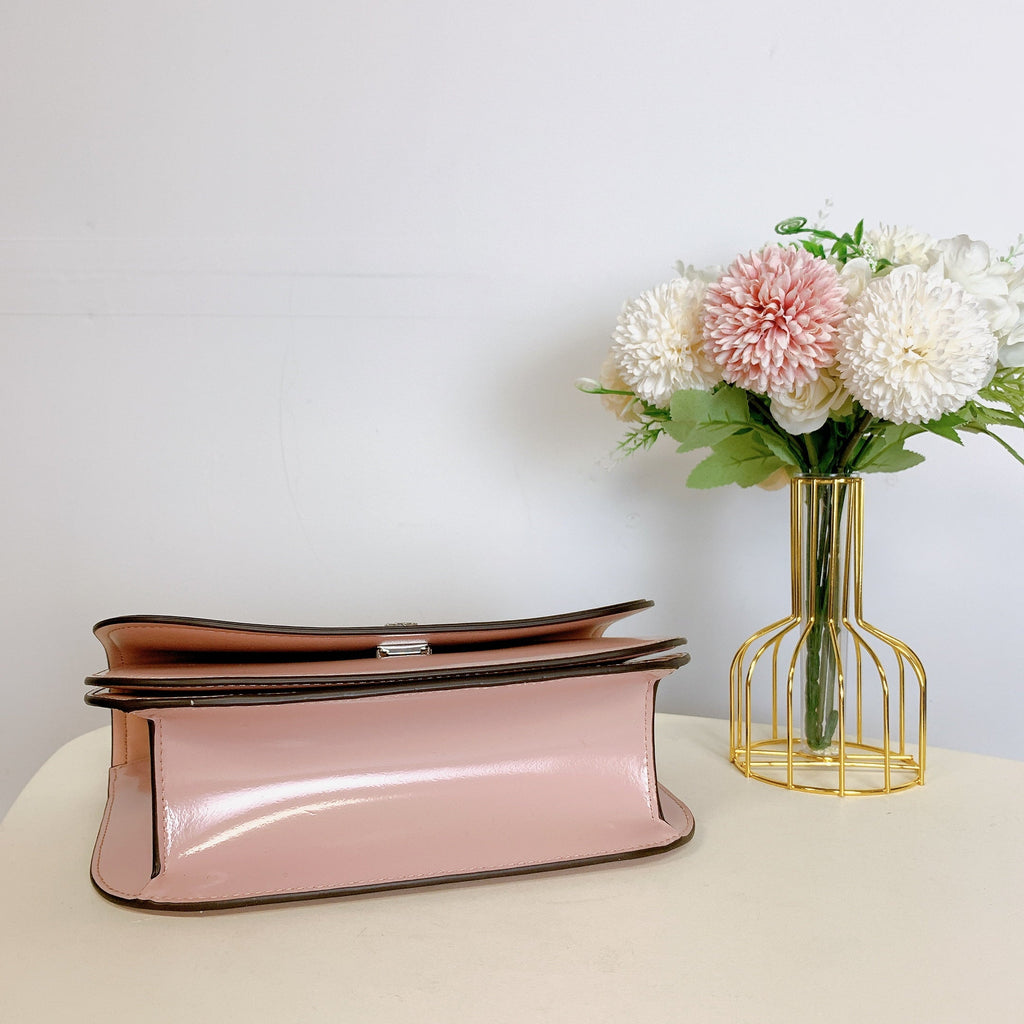 Tory PINK Bag Patent CLAY Top Burch IN Emerson 149929 Leather Handle Crossbody