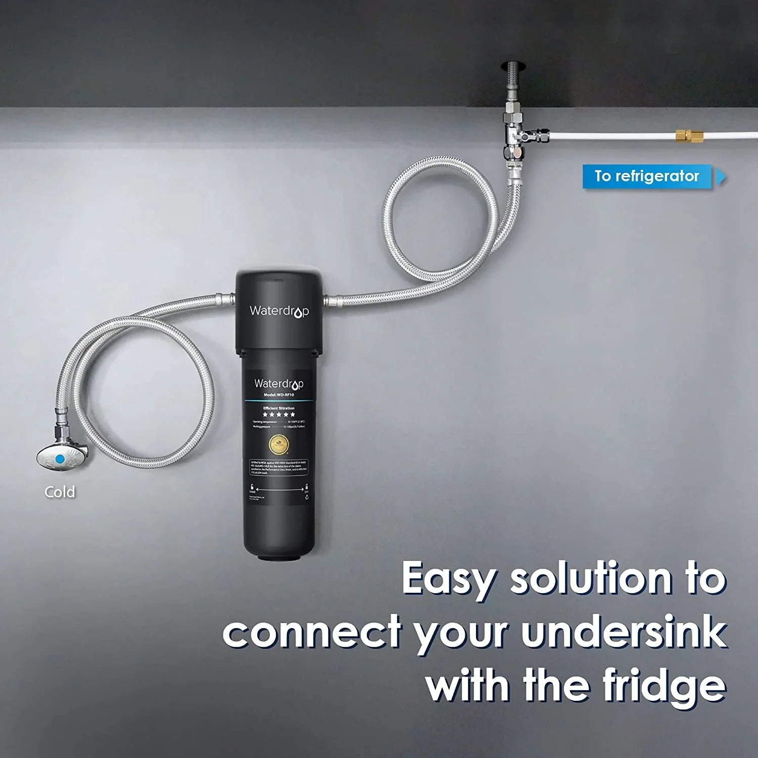 Filtration Sink System to KITA 𝐌𝐚𝐤𝐞𝐫 for Water & 𝐈𝐜𝐞 Under Series, WD-10/15/17UA Connect 𝐑𝐞𝐟𝐫𝐢𝐠𝐞𝐫𝐚𝐭𝐨𝐫 Water Kit Connection Line Waterdrop