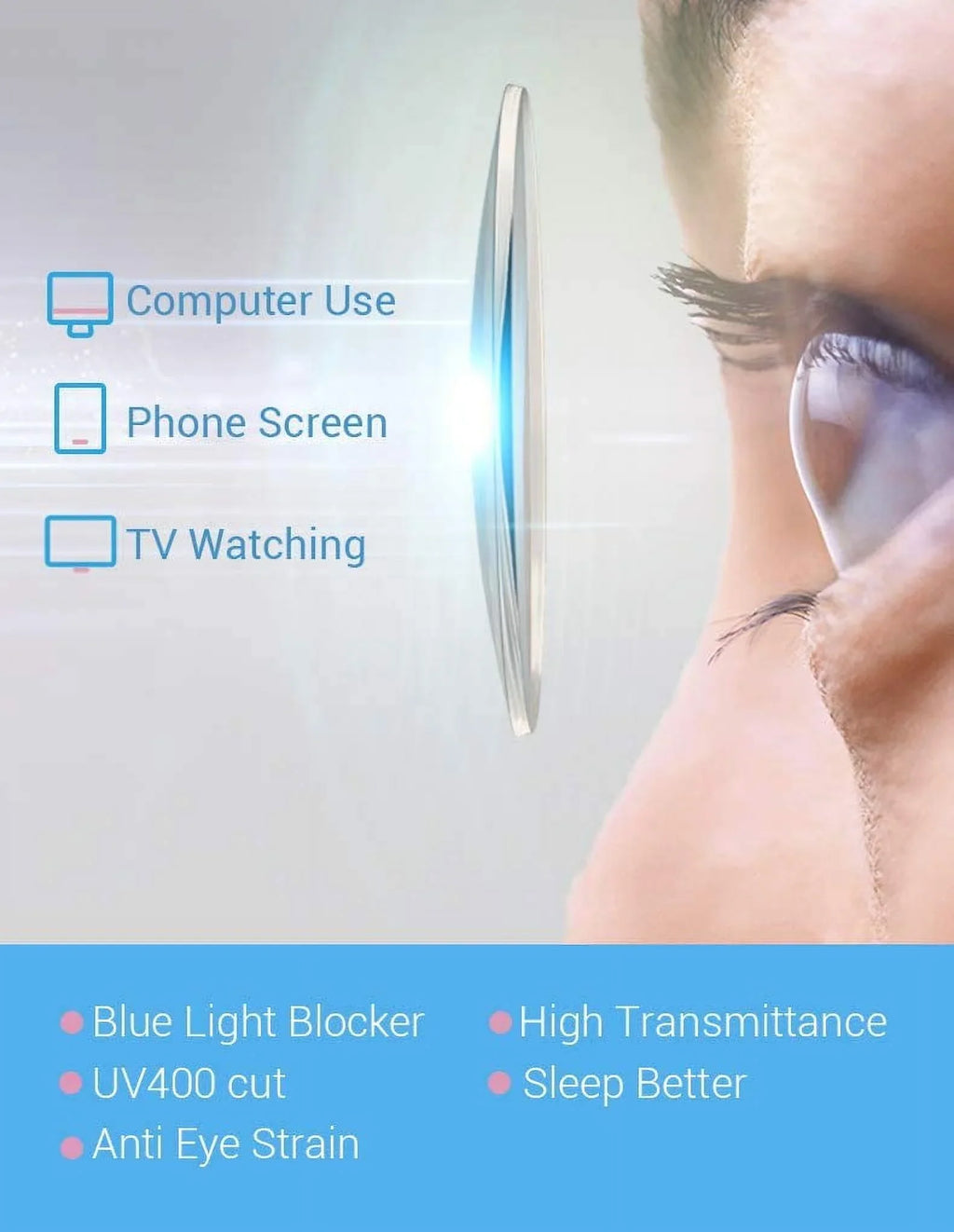 Firmoo for Strain Computer Eye Protection Eye Blocking Screens Light Cat with UV Anti Glasses Glare Black Digital Gold Anti Glasses Women, Blue