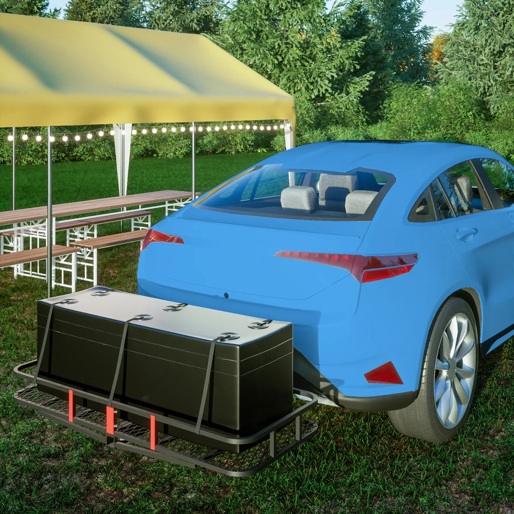 SUV Cargo 500 for 24" Folding Capacity Mounted a Hitched with 60" Black Car Truck Trailer, Basket x 6" lb x