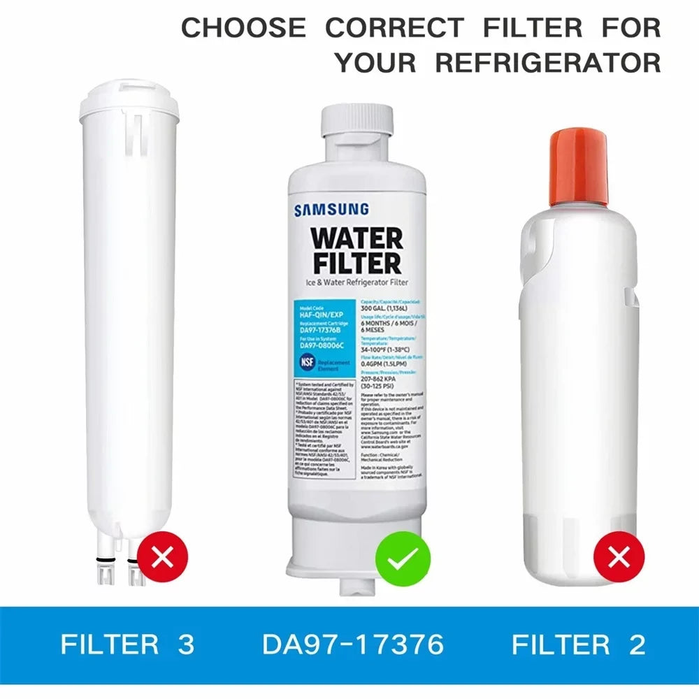 HAF-QIN/EXP, Refrigerator Water HAF-QIN, DA97-17376B Filter Pack BRF365200AP/AA, Replacement DA97-08006C 3