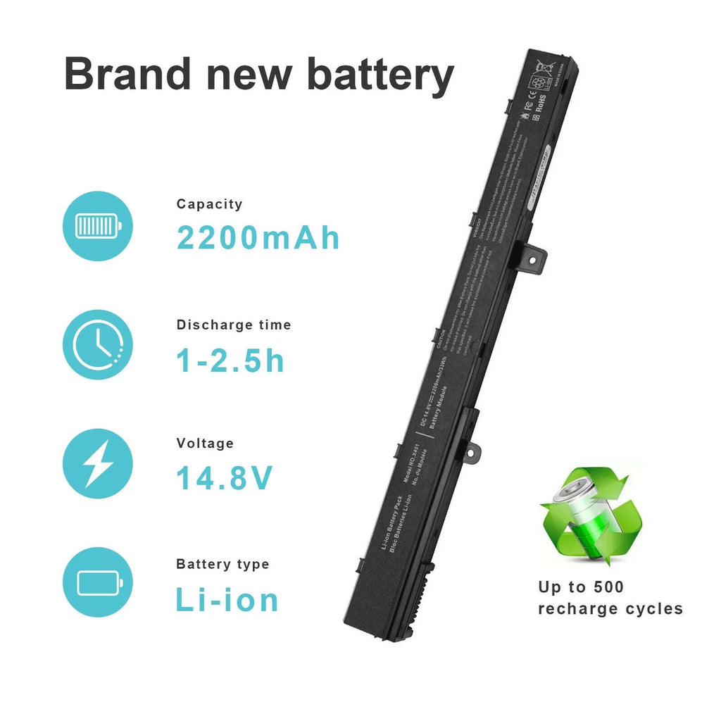 14.8V A41N1308 X551CA D550 X551M for A31N1319 X551MA Battery X551C X551