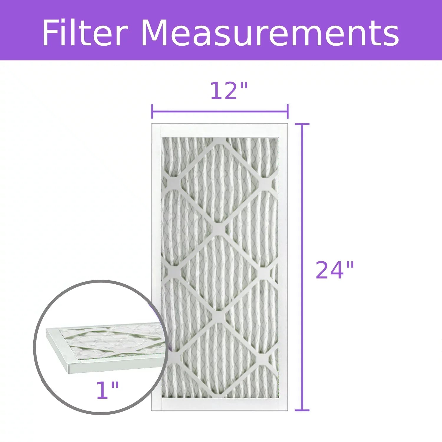 MERV Pack) (6 12x24x1, 8, Surface Purolator Air Extended Pleated DMK80 Filter, Mechanical
