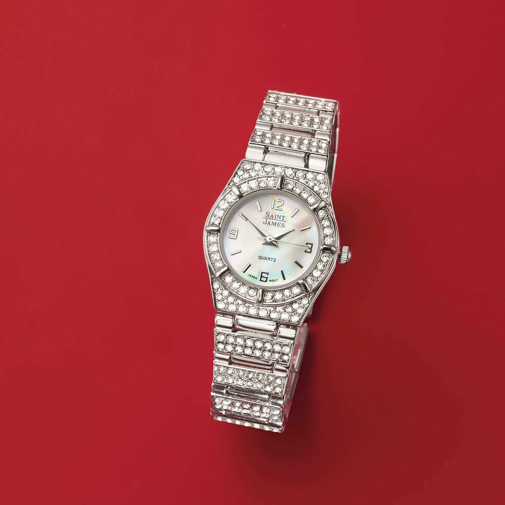 Crystal Mother-Of-Pearl Women's, Watch and Saint 25mm in Steel, Women's Adult Ross-Simons Stainless James
