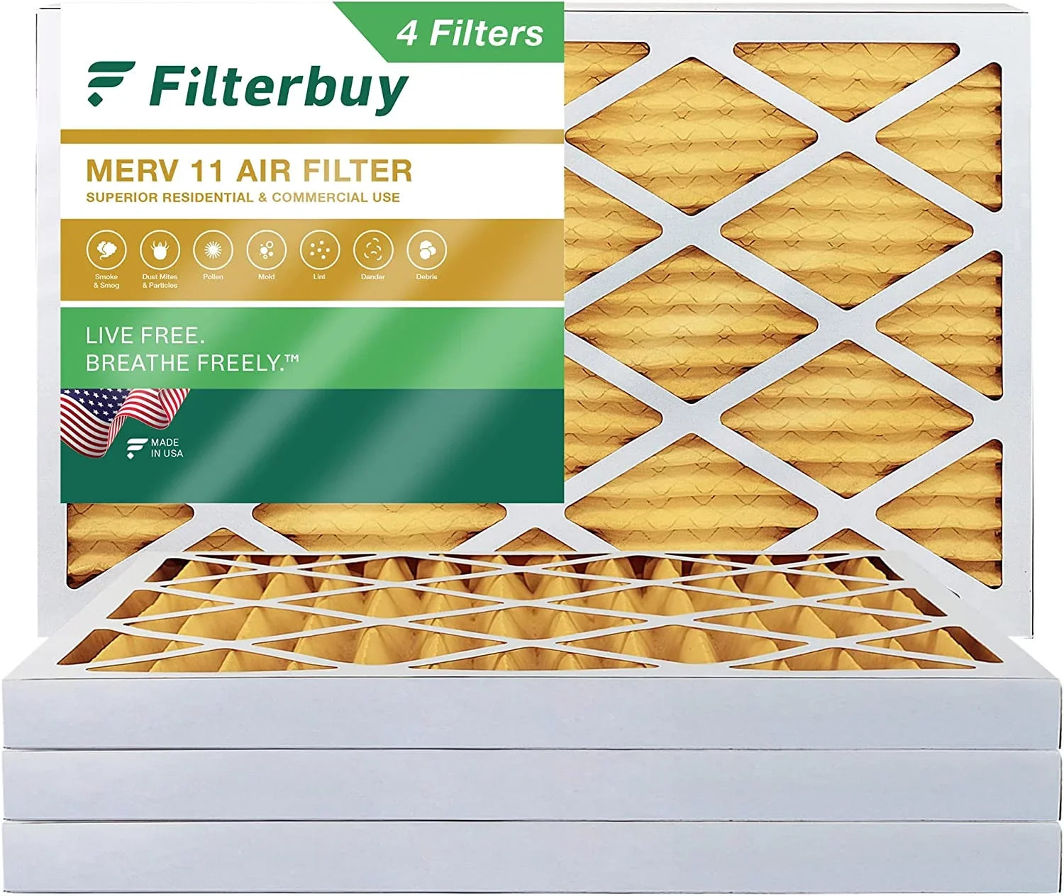 Filterbuy MERV (4-Pack) AC 8x24x2 Furnace Filters Air HVAC 11 Pleated