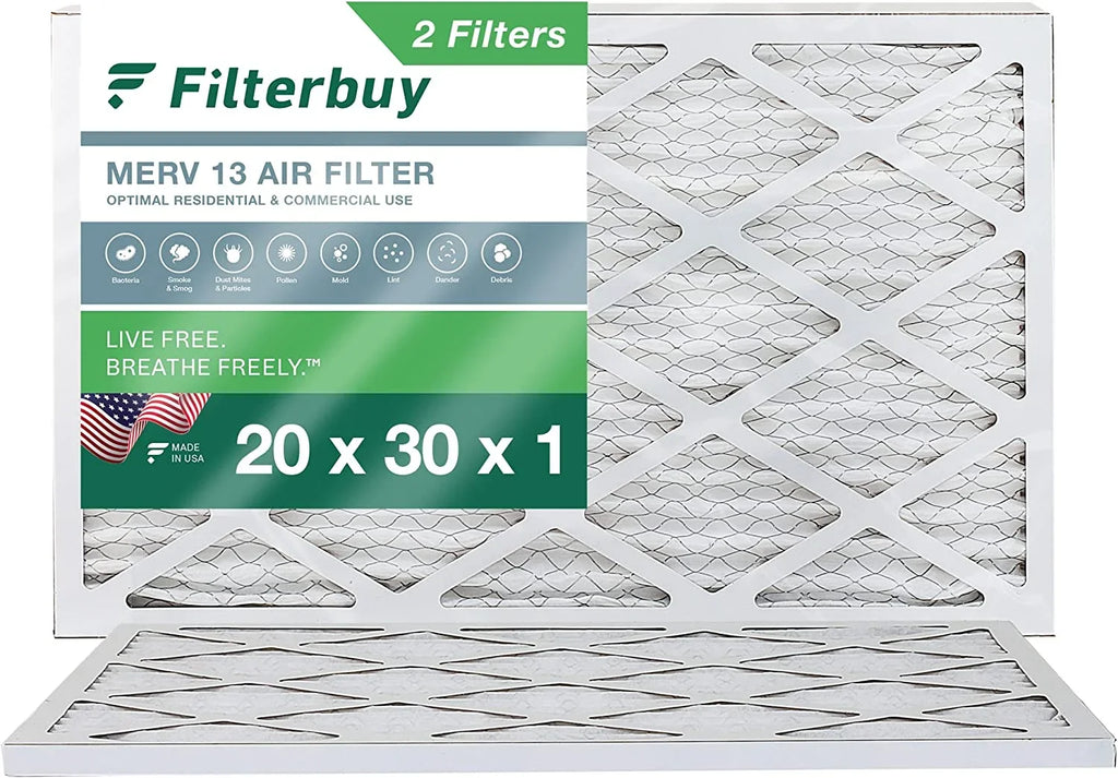 HVAC Furnace Pleated AC Air MERV Filterbuy Filters 20x30x1 (2-Pack) 13