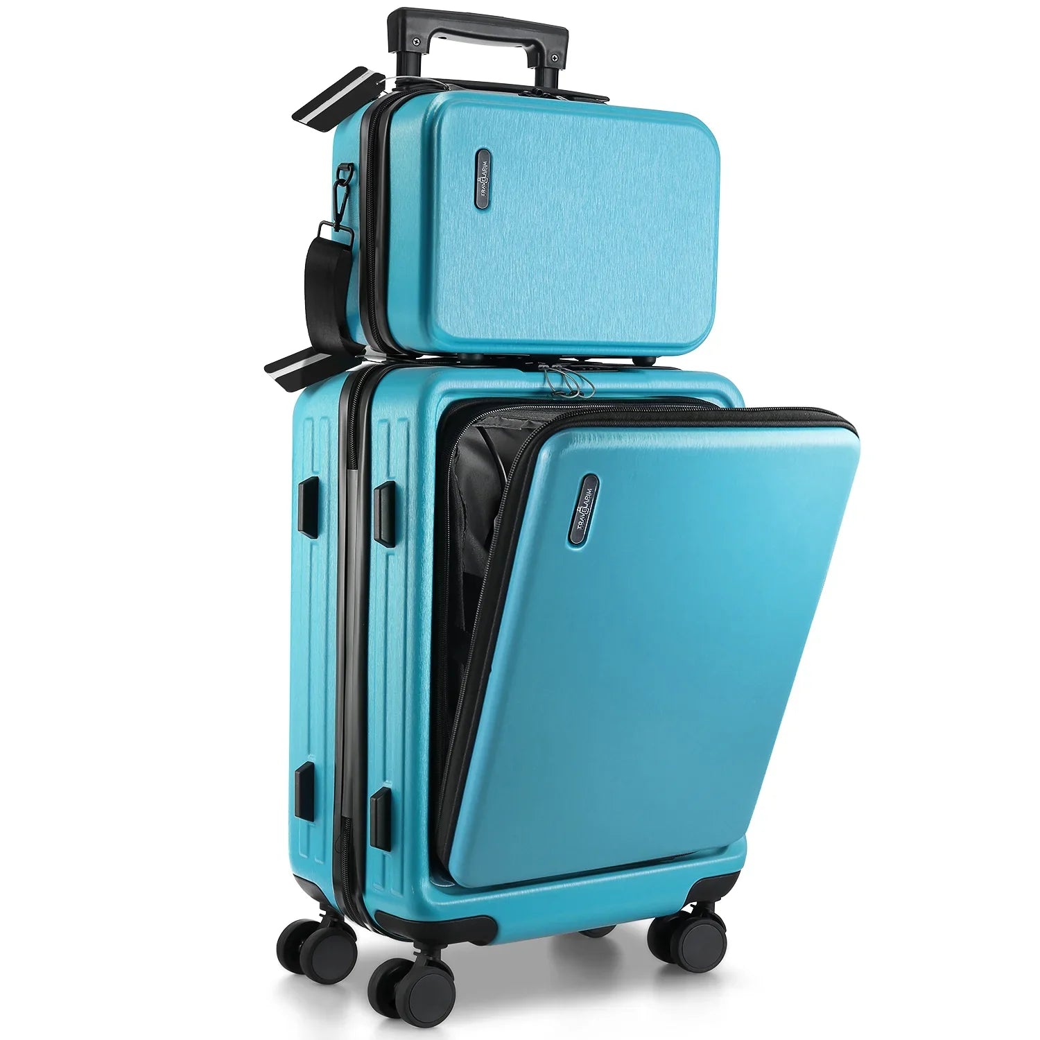 Teal Front Suitcase inch Luggage, Set, Expandable Pocket Spinner Carry-On Hardside Luggage Set 20