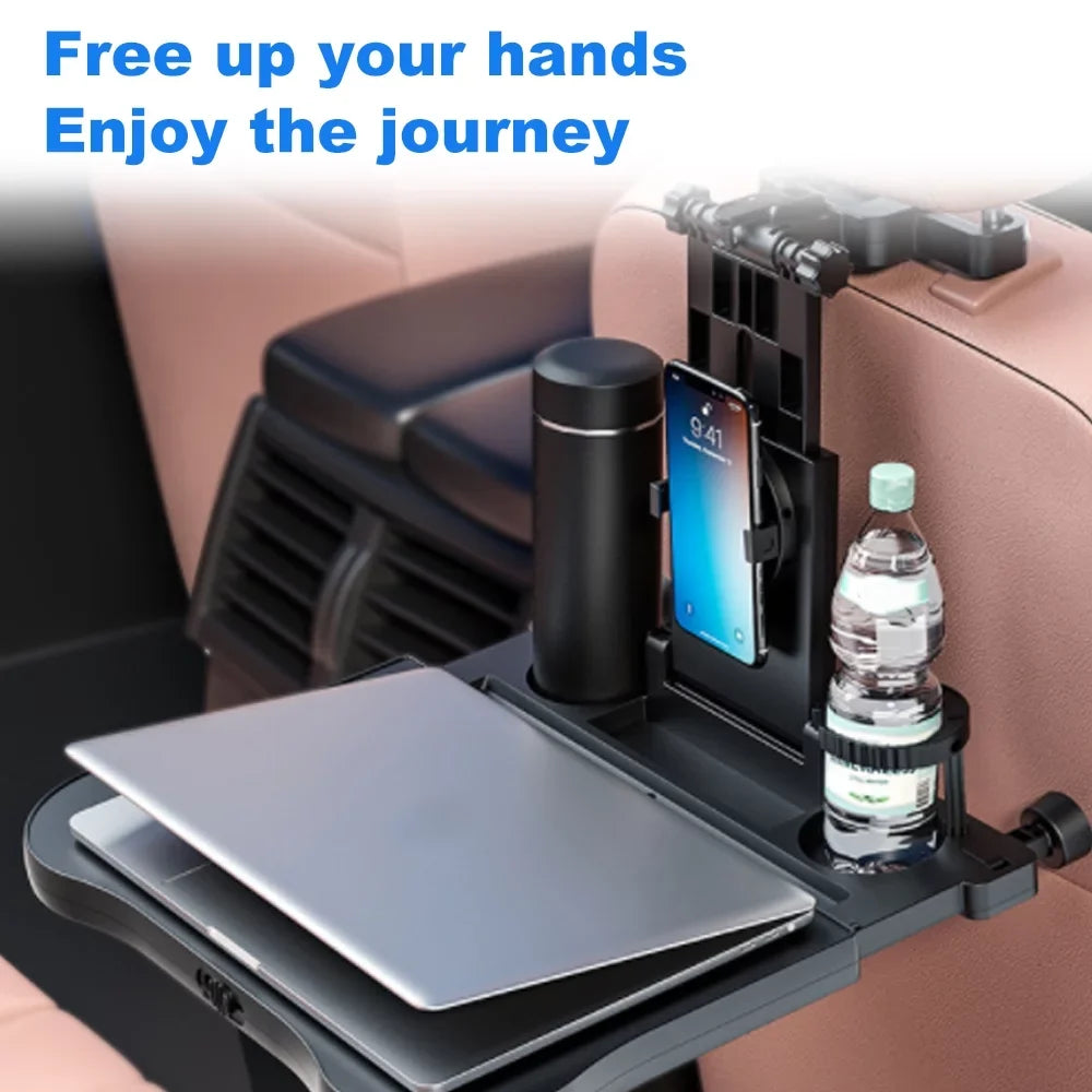 Back with Seat Writing, Phone Car Table Multifunctional Holder Food Car Adjustable Working, Black Seat Car Foldable Travel Eating Table Tray, for Aibecy