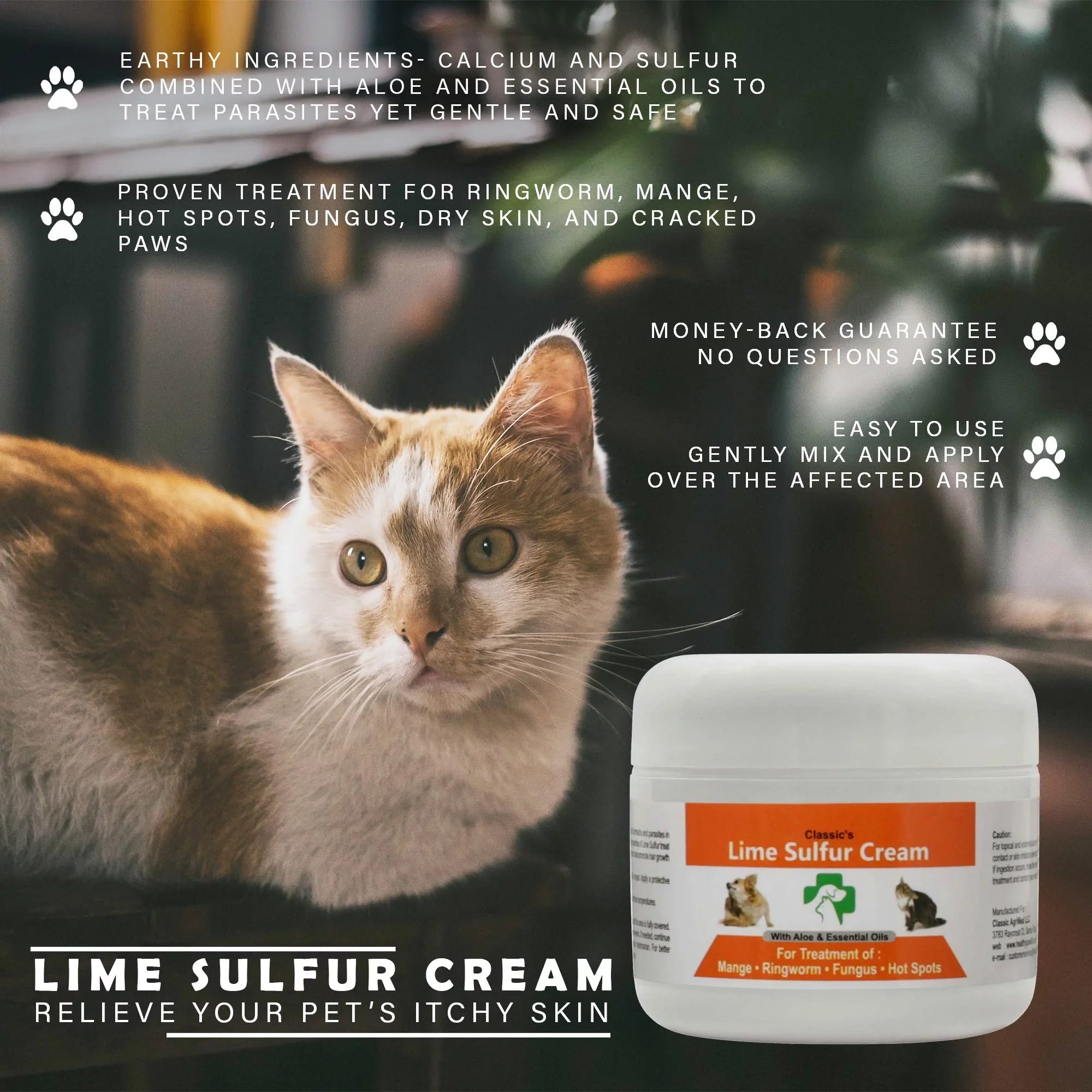 Ointment Life (2 Cat, Paw Ointment oz Skin 2) - Lime Horse for Healthy (2 (2 Skin x oz - Cream Dip Safe Dog, and - 2 Care Dry Pet Sulfur x Itchy Kitten, for Pet 2) Puppy, Jars) x oz