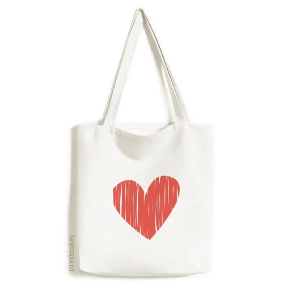 Day Shopping Tote Satchel Bag Canvas Graffiti Casual Valentine's Handbag Heart