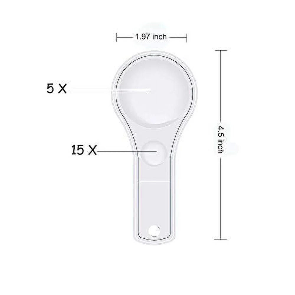Lens Hand Outdoor Glass 24 Irchlyn Reading Handheld 15X 5X Magnifier, And Observation Magnifying Plastic Pack Home, For Kids Mini Science Classroom,