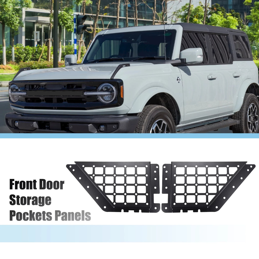 Organizer Door 4 6th Panels Bronco Pair Box Storage Accessories 2022 for Pockets Door 1 Ford Rear 2021 Metal
