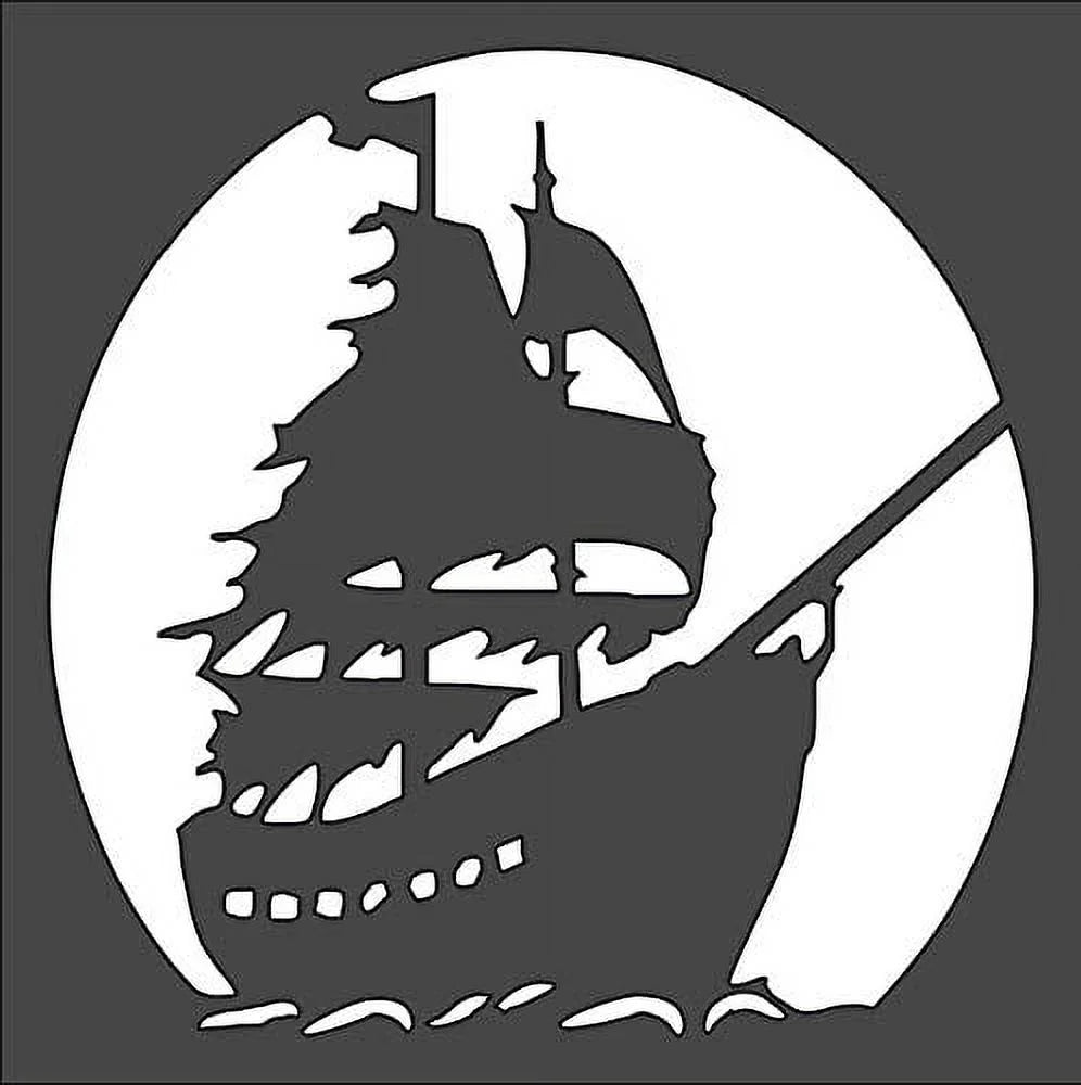 and - Ship Stencil Scrapbooking, Drawing and Painting, Ideal for Reusable, Sturdy, Flexible Plastic for - Airbrush Logo Pirate Clear Crafts Arts