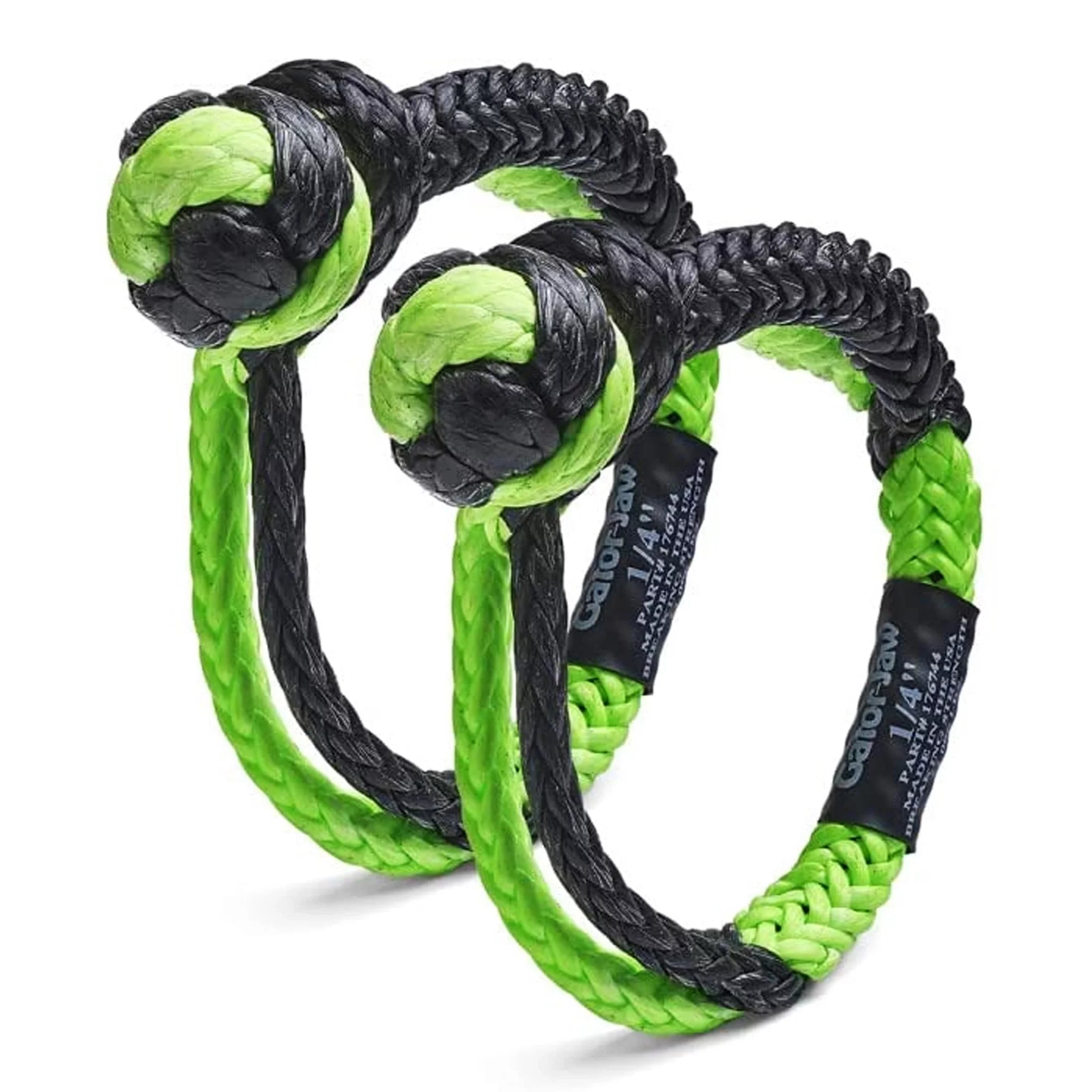 Sport Bubba ATV, Equipment Shackle UTV, Personal Breaking Rope 11,000 Mini Plasma Black, Water with – (2) and for PAIR Synthetic in Gator-Jaw 1/4" Craft 176744 Green lb. of and Ideal Power Strength