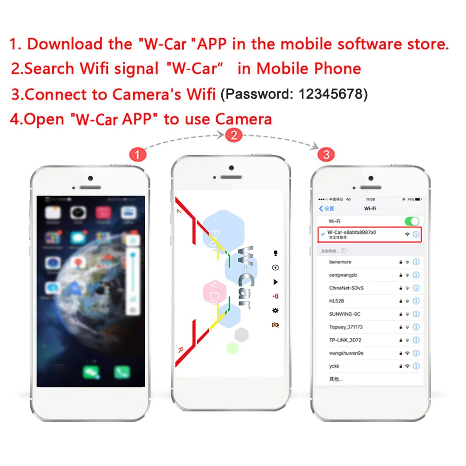 Waterproof View Vision, WiFi Rear Night Wireless with Backup Camera for Camera Car Aumotop IP67 Automobiles