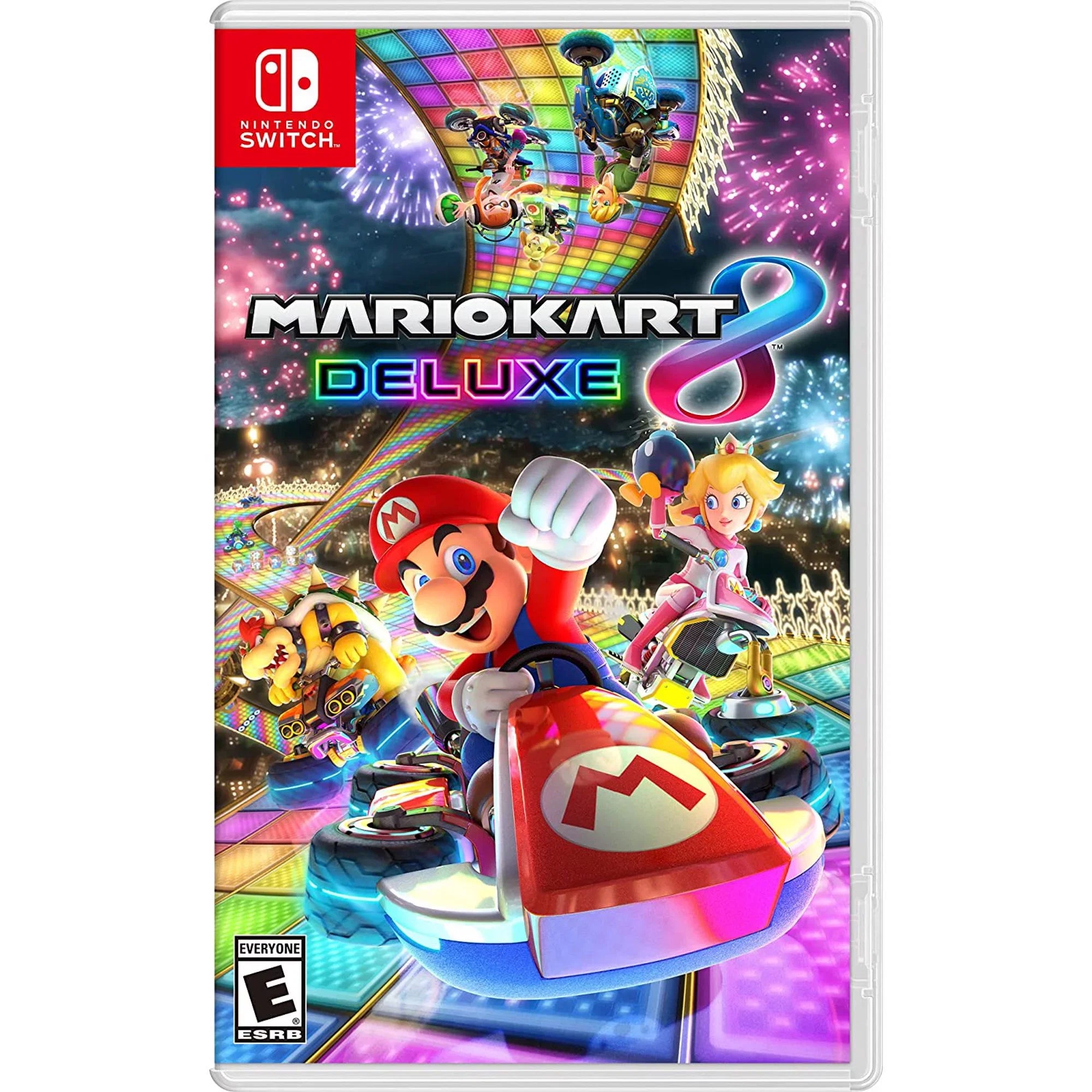 Game Mario 64GB 8 Model Switch Controllers Accessories Dock, White 7-inch Joy-Con Kart OLED Ptech 64GB Nintendo & Bundle, with Storage, Deluxe