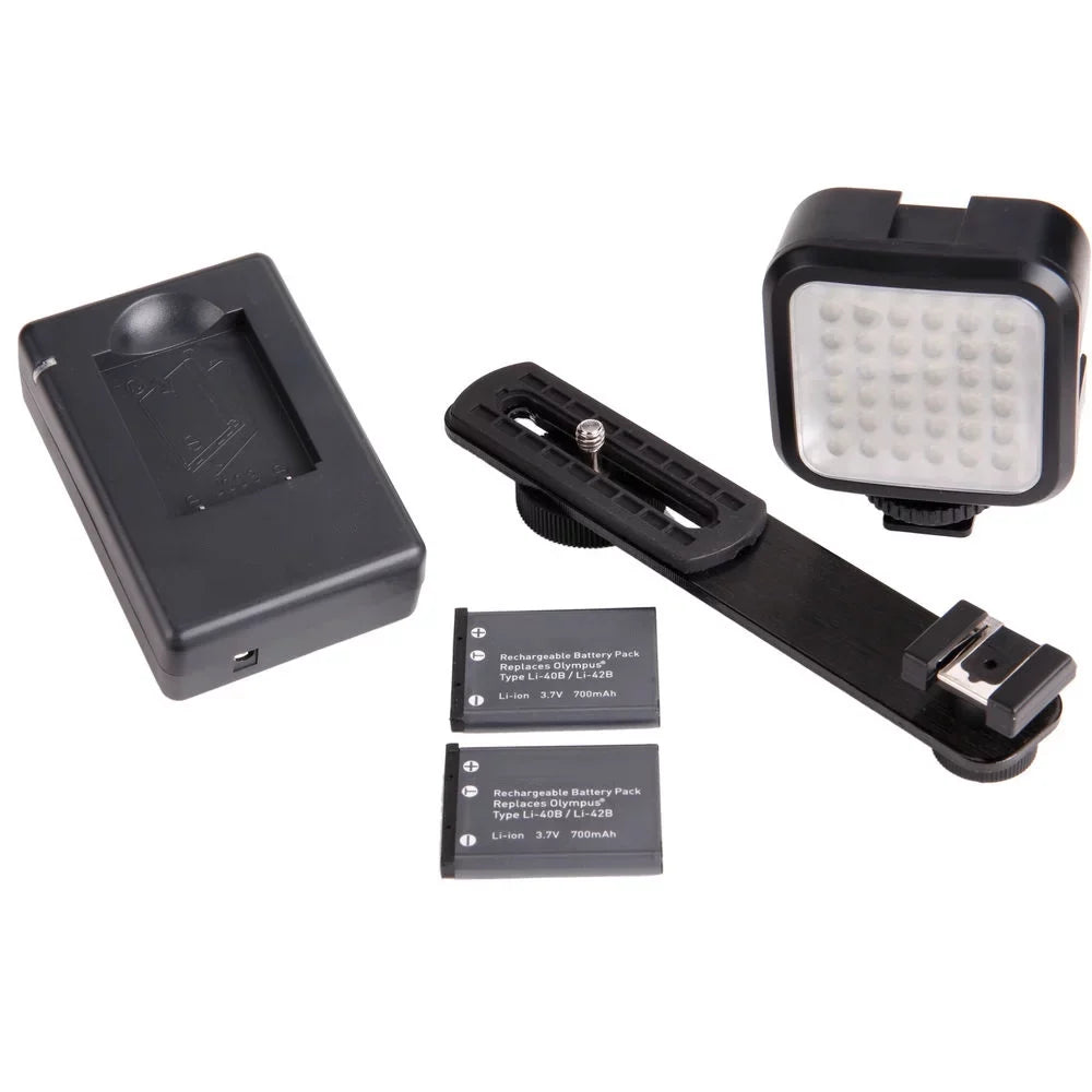 Extra AZ405 Digital LED Kodak PIXPRO + - (Black) + 128GB Battery Kit Camera