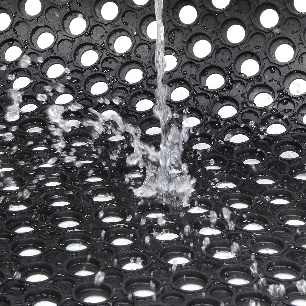 Non-Slip Non-Slip Drainage Large Industrial Rubber Mat 60*90cm Multi-Functional Anti-Fatigue Kitchen Hexagonal Duty Mat Black Bar Heavy