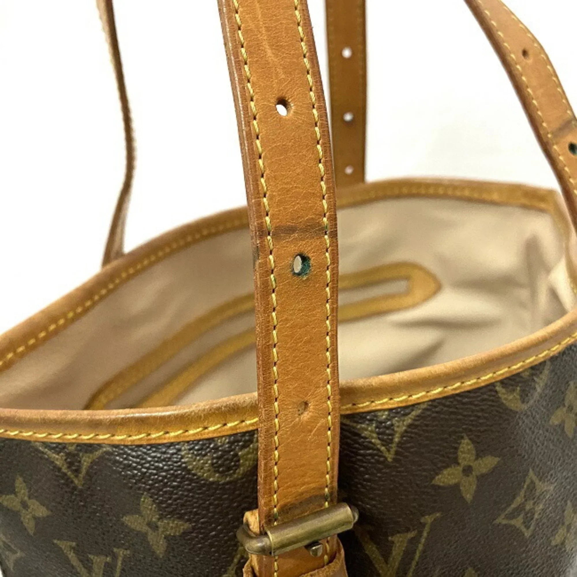 (Good) Bucket Nume Women's LOUIS VUITTON Tote M42236 Canvas Brown FL0093 Pre-Owned Bag Beige Louis Handbag GM Monogram Leather Vuitton