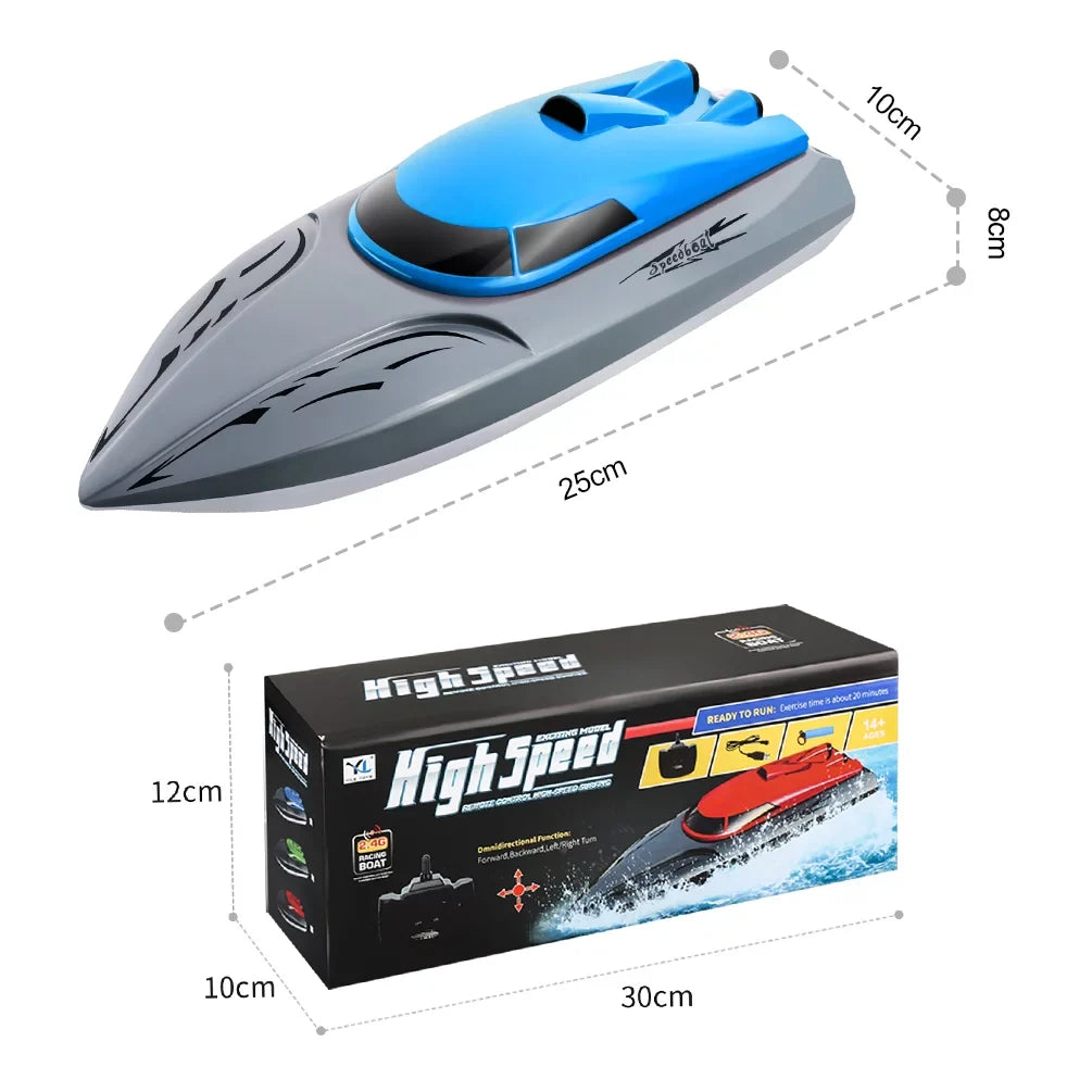 Boat 2.4GHz Boats Remote RC 18km/h High - Speed Control Lakes ALLCACA Pools Blue and Toy Watercraft for