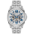 Automatic Bracelet Steel Bulova Skeleton 96A187 Silver Dial Stainless Men's Watch